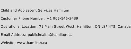 Child and Adolescent Services Hamilton Phone Number Customer Service