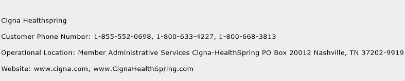 Cigna Healthspring Phone Number Customer Service