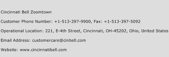 Cincinnati Bell Zoomtown Phone Number Customer Service