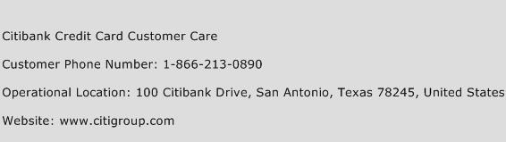 Citibank Credit Card Customer Care Phone Number Customer Service
