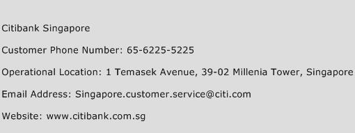 Citibank Singapore Phone Number Customer Service