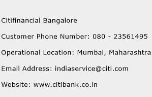 Citifinancial Bangalore Phone Number Customer Service