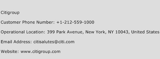Citigroup Phone Number Customer Service