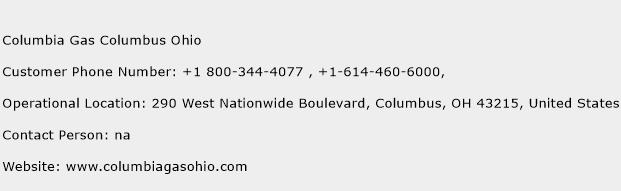 Columbia Gas Columbus Ohio Phone Number Customer Service
