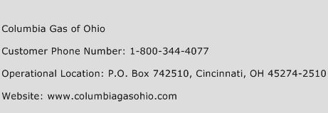 Columbia Gas of Ohio Phone Number Customer Service