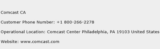 Comcast CA Phone Number Customer Service