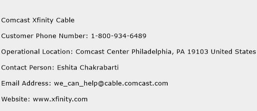Comcast Xfinity Cable Phone Number Customer Service