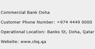 Commercial Bank Doha Phone Number Customer Service
