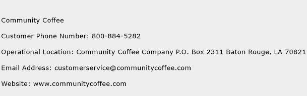 Community Coffee Phone Number Customer Service