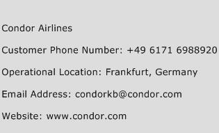 Condor Airlines Phone Number Customer Service