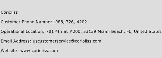 Corioliss Phone Number Customer Service