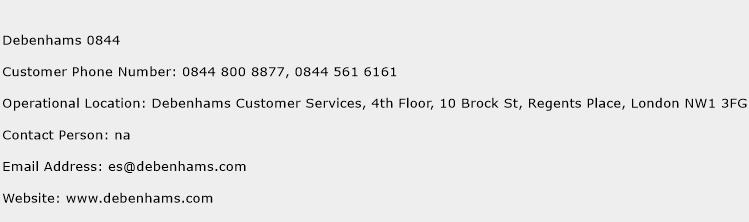 Debenhams 0844 Phone Number Customer Service