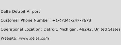 Delta Detroit Airport Phone Number Customer Service