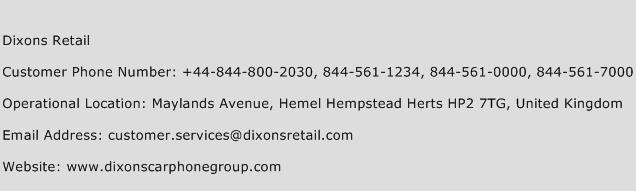 Dixons Retail Phone Number Customer Service