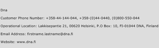 Dna Phone Number Customer Service