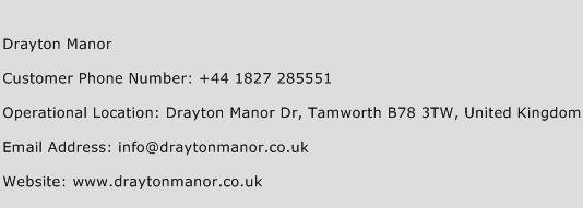 Drayton Manor Phone Number Customer Service