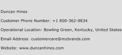 Duncan Hines Phone Number Customer Service