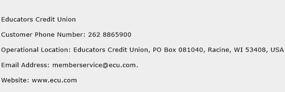 Educators Credit Union Phone Number Customer Service