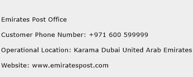 Emirates Post Office Phone Number Customer Service