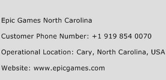 Epic Games North Carolina Phone Number Customer Service