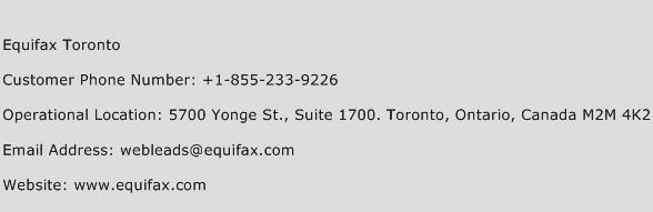Equifax Toronto Phone Number Customer Service