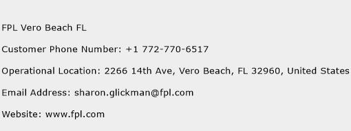 FPL Vero Beach FL Phone Number Customer Service