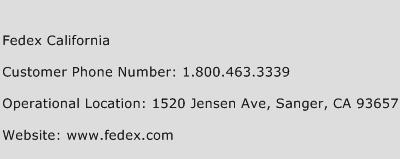 Fedex California Phone Number Customer Service