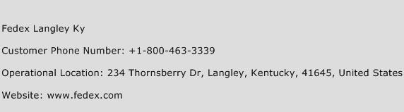 Fedex Langley KY Phone Number Customer Service
