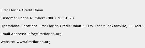 First Florida Credit Union Phone Number Customer Service
