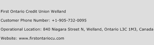 First Ontario Credit Union Welland Phone Number Customer Service