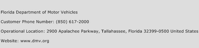 Florida Department of Motor Vehicles Phone Number Customer Service