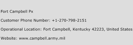 Fort Campbell Px Phone Number Customer Service