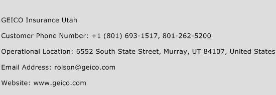 GEICO Insurance Utah Phone Number Customer Service