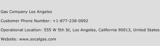 Gas Company Los Angeles Phone Number Customer Service