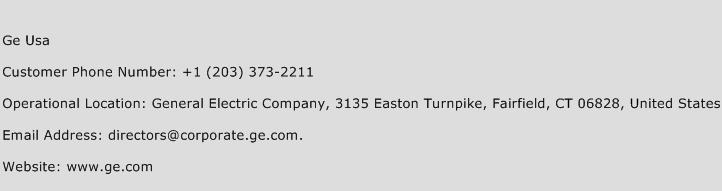 Ge Usa Phone Number Customer Service