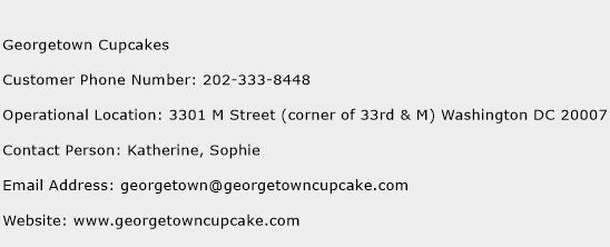 Georgetown Cupcakes Phone Number Customer Service