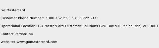 Go Mastercard Phone Number Customer Service