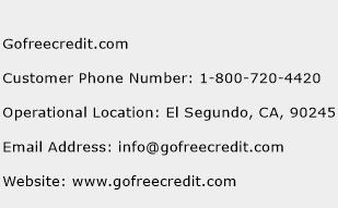 Gofreecredit.com Phone Number Customer Service