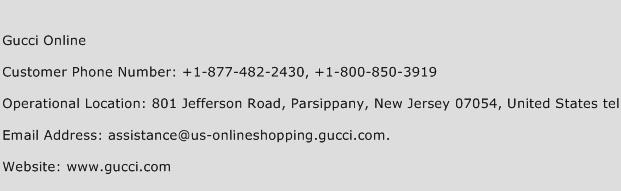 Gucci Online Phone Number Customer Service