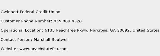 Gwinnett Federal Credit Union Phone Number Customer Service
