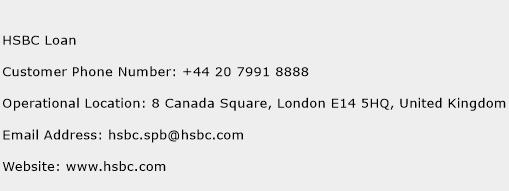 HSBC Loan Phone Number Customer Service