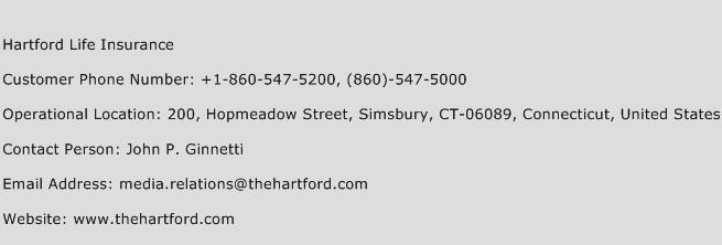 Hartford Life Insurance Phone Number Customer Service