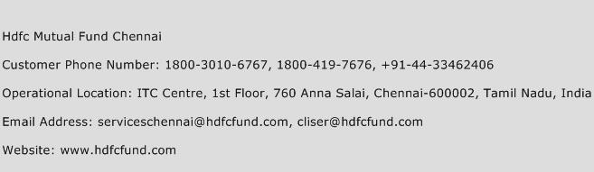 Hdfc Mutual Fund Chennai Phone Number Customer Service