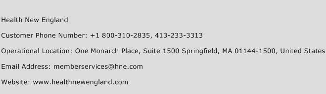Health New England Phone Number Customer Service
