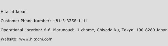 Hitachi Japan Phone Number Customer Service