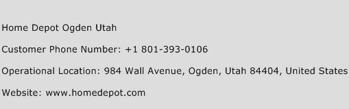 Home Depot Ogden Utah Phone Number Customer Service