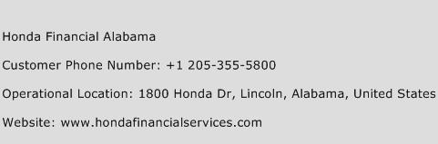 Honda Financial Alabama Phone Number Customer Service