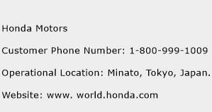 Honda Motors Phone Number Customer Service