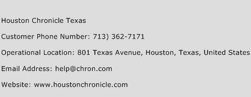 Houston Chronicle Texas Phone Number Customer Service
