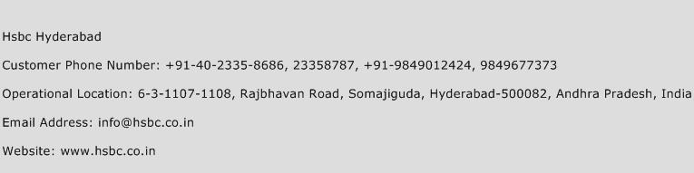 Hsbc Hyderabad Phone Number Customer Service